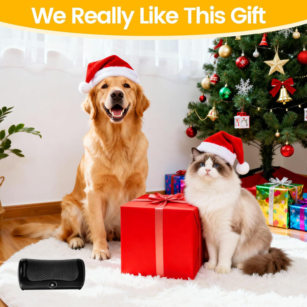 Gicctyble dog and cat shedding blade tool effectively collecting loose dead undercoat fur.
