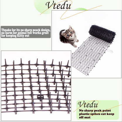 Humane plastic spike deterrent mat for small animals