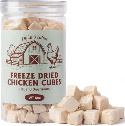 Dylan's Cabin Freeze Dried Chicken 6 Ounce front view jar for dogs and cats