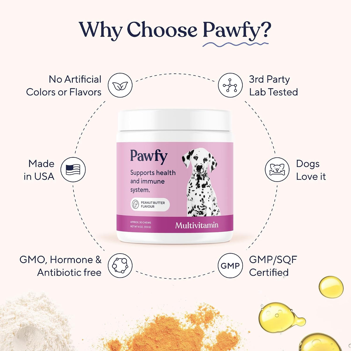 Pawfy senior dog mobility and immune support supplement