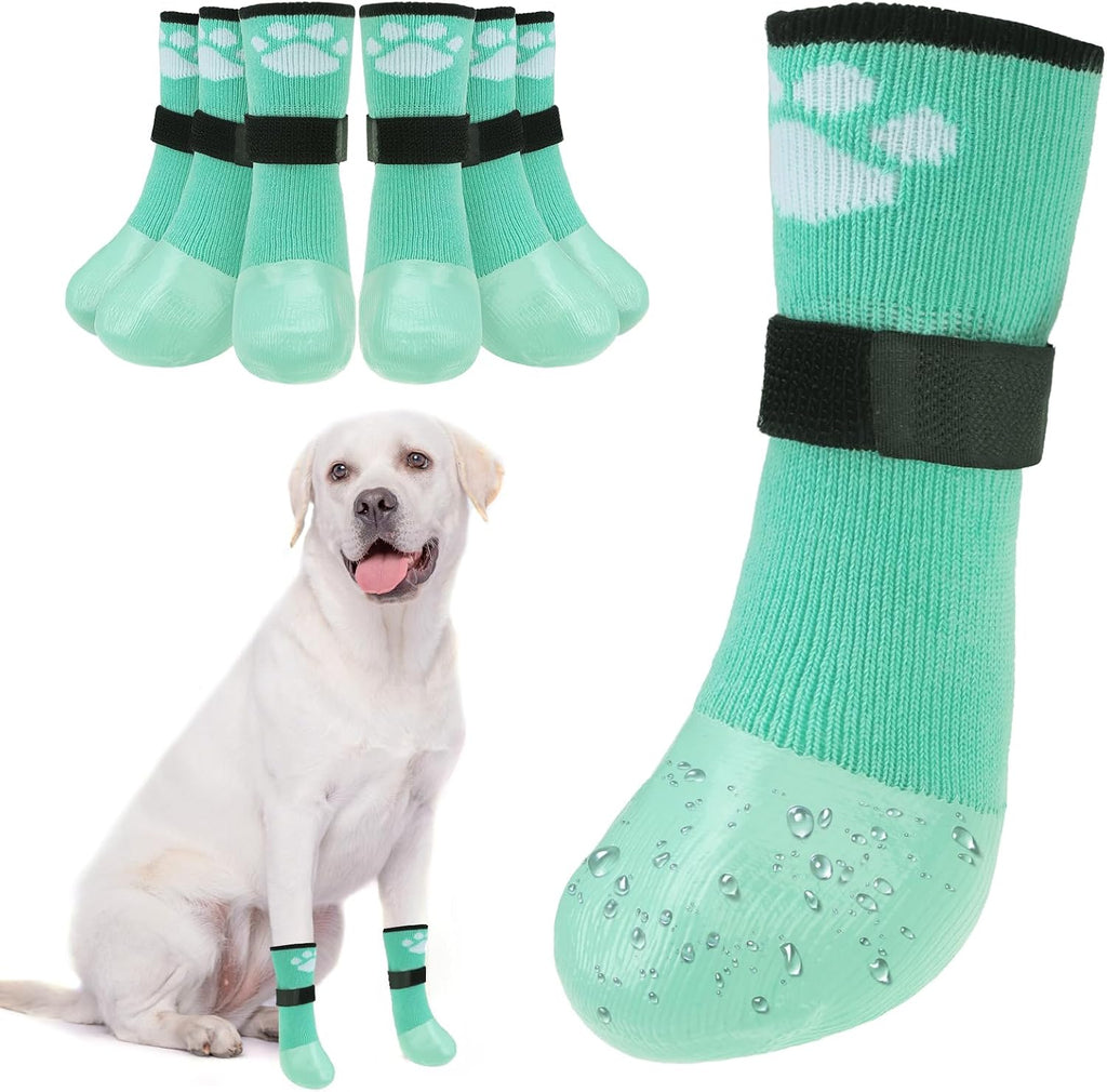BEAUTYZOO 6 PCS Anti Slip Dog Boots & Paw Protectors for Hot Pavement to Prevent Licking,Waterproof Dog Shoes for Small Medium Large Senior Dogs, Grip Socks Rain Booties for Dogs Paws Outdoor Walking - Image 10
