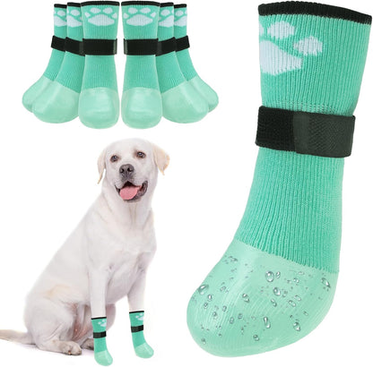 BEAUTYZOO 6 PCS Anti Slip Dog Boots & Paw Protectors for Hot Pavement to Prevent Licking,Waterproof Dog Shoes for Small Medium Large Senior Dogs, Grip Socks Rain Booties for Dogs Paws Outdoor Walking - Image 10