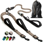 SparklyPets Double Dog Leash for 2 Dogs - Rope Bungee Dual Leash for Medium and Large Breeds with Padded Handles & Tangle Free (Black, Medium/Large) - Image 15