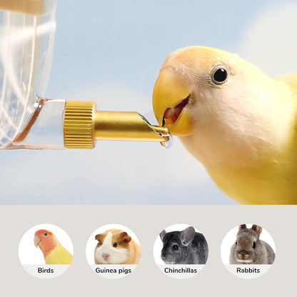 Leak-Proof & Chew-Proof Hanging Water Dispenser No Drip for Birds, Chinchillas, Guinea Pigs, Ferrets, Rats, Rabbits, Bunnies, Parrots, Squirrels, and Other Small Animals - Beige, 12oz - Image 2