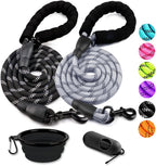 COOYOO 2 Pack Dog Leash 5 FT Heavy Duty - Comfortable Padded Handle - Reflective Dog Leash for Medium Large Dogs with Collapsible Pet Bowl - Image 12