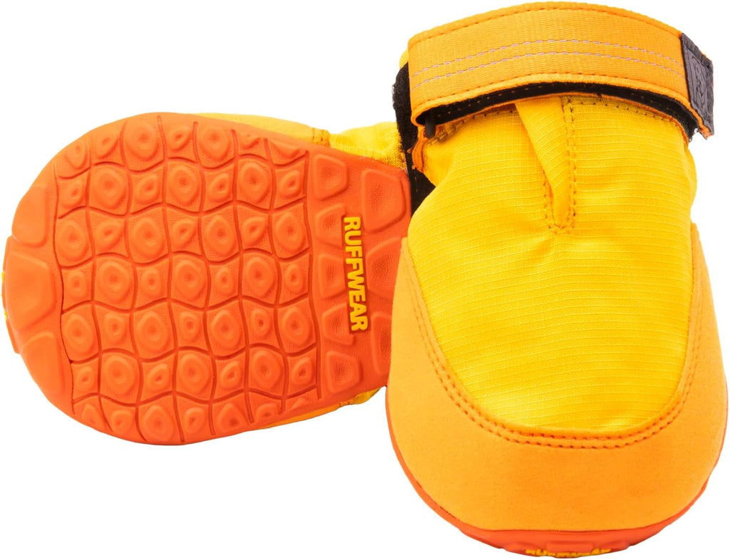 Close up of the adjustable cinch closure system on Ruffwear Summit Trex shoes