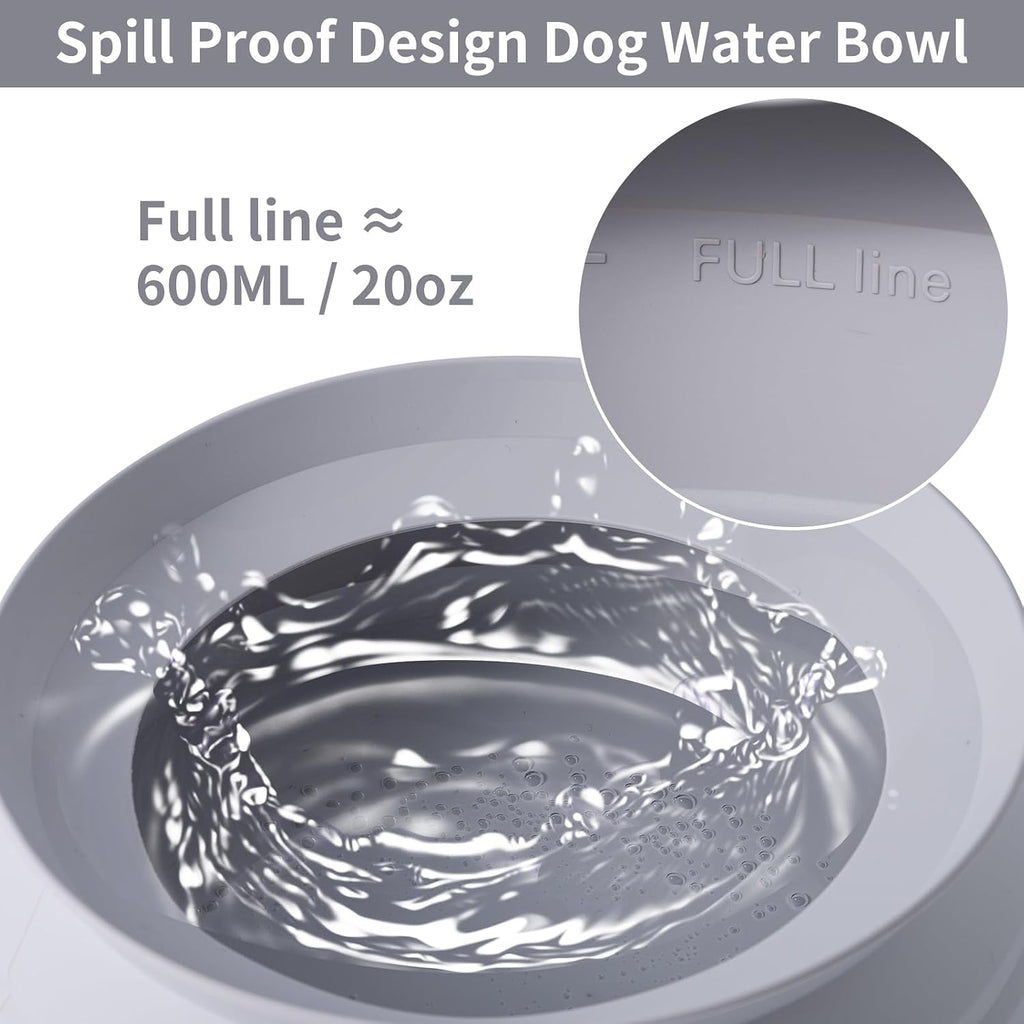 SLSON grey portable dog bowl with carabiner clip attached.