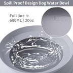 SLSON grey portable dog bowl with carabiner clip attached.