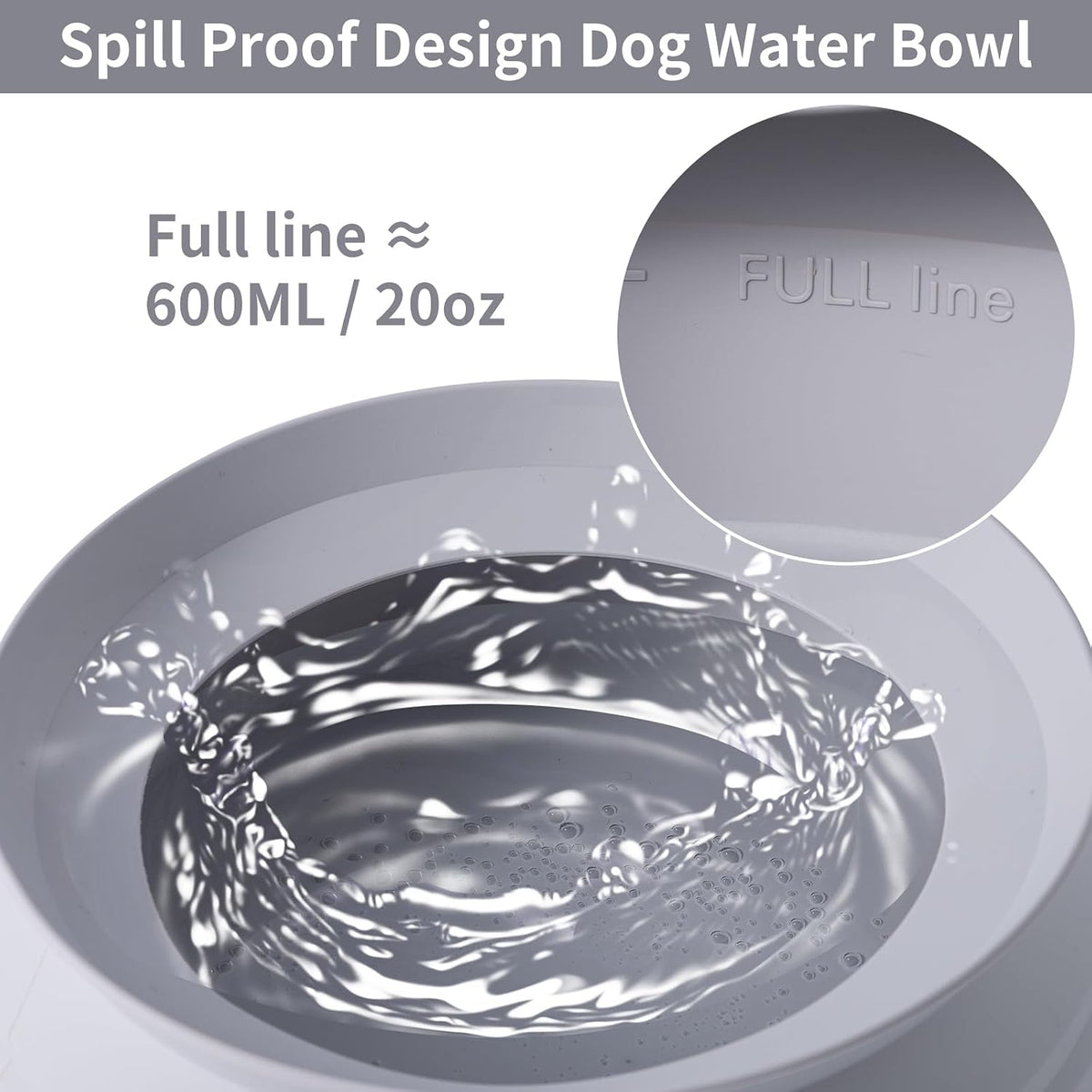 SLSON grey portable dog bowl with carabiner clip attached.