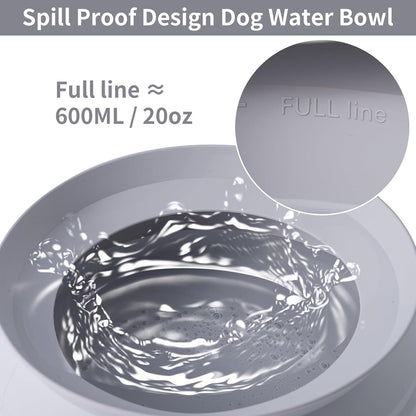 SLSON grey portable dog bowl with carabiner clip attached.