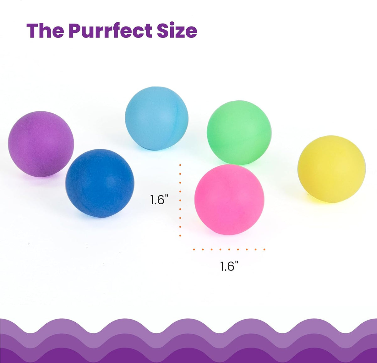 Close up view of durable multi colored replacement spheres for feline ball pits.