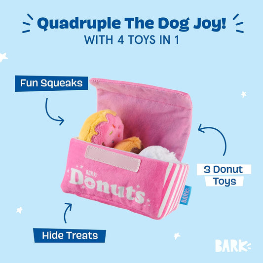 Barkbox interactive 4-in-1 donut dog toy components