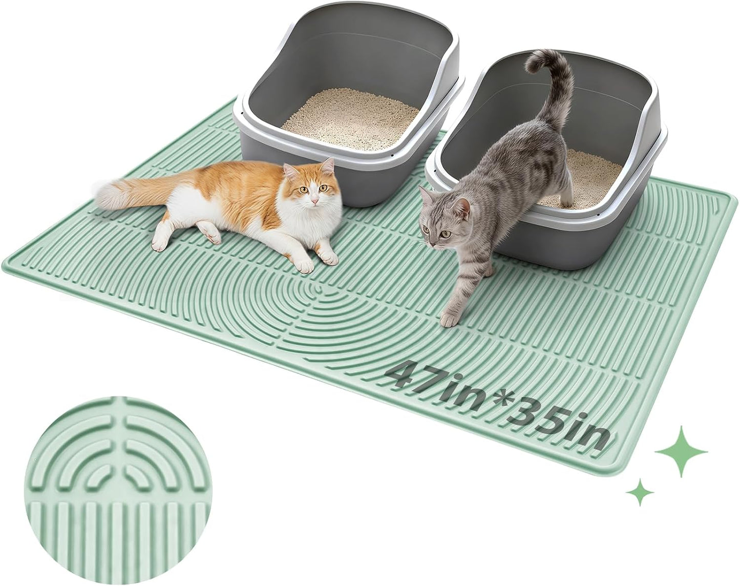 Close up of cat paws walking on soft non irritating silicone pet mat