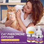 Nakesy feline behavior modification plug-in kit featuring orange cap refill bottles for anxiety relief