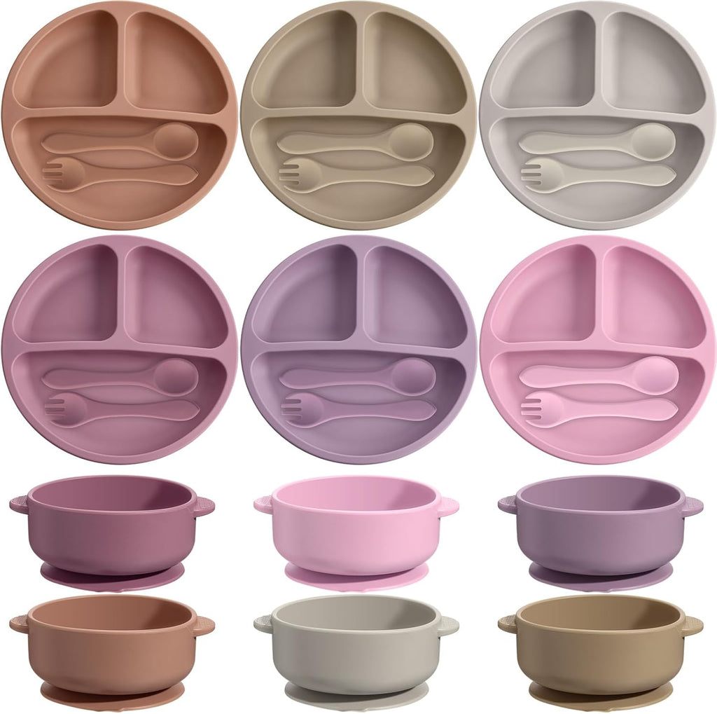 Dandat 24 piece silicone baby feeding set front view