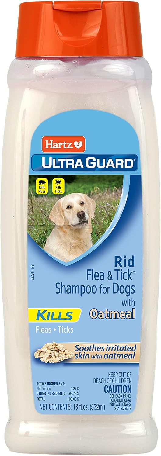 Authentic imported Hartz anti parasitic canine wash bottle on a clean background