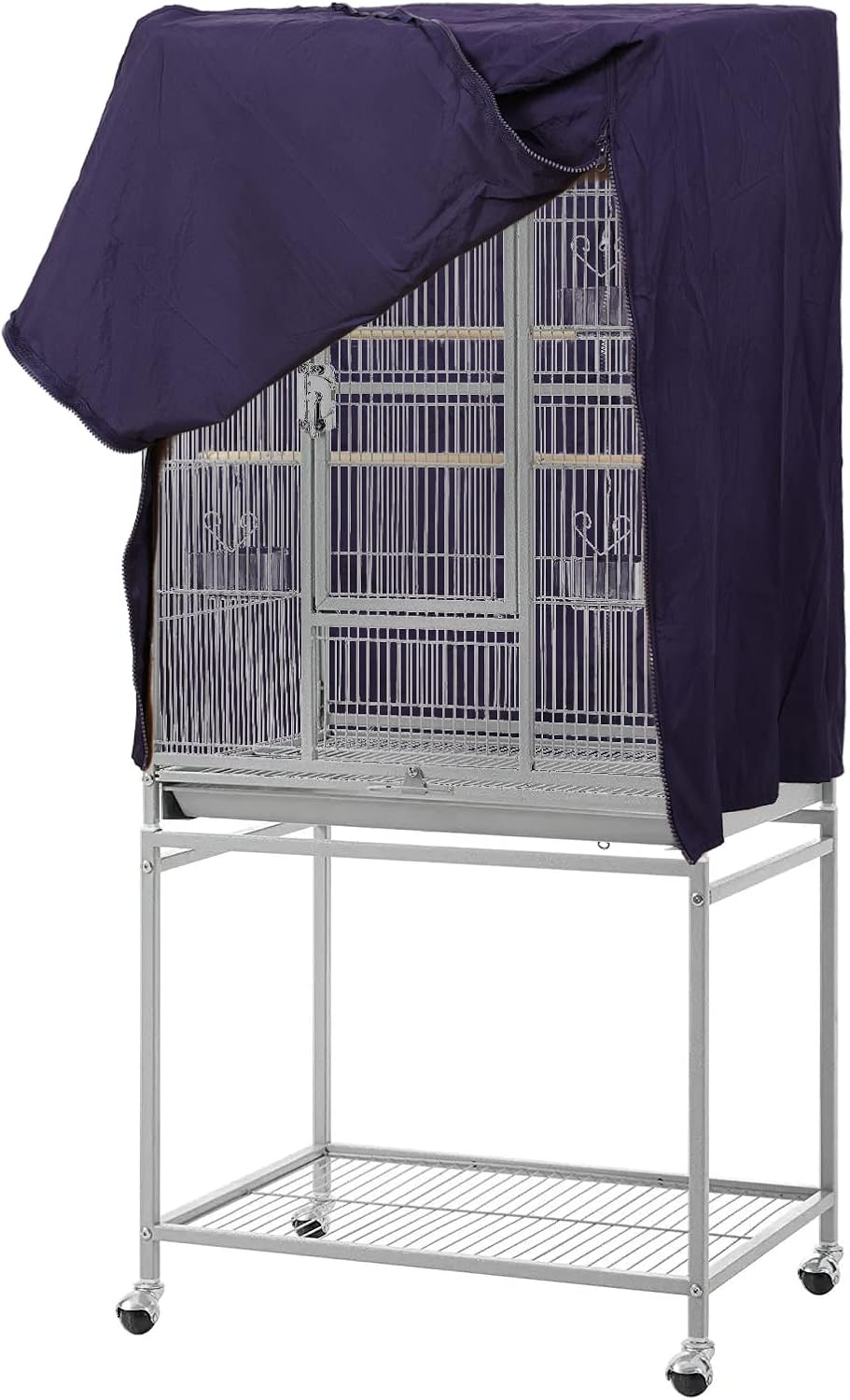 Complete QBLEEV birdcage cover setup on cage