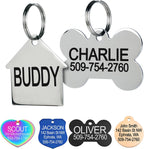 GoTags Stainless Steel Pet ID Tags, Personalized Dog Tags and Cat Tags, up to 8 Lines of Custom Text, Engraved on Both Sides, in Bone, Round, Heart, Bowtie and More (Dog Bone, Regular (Pack of 1)) - Image 11