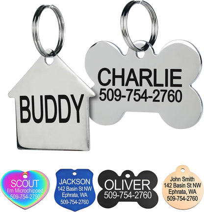 GoTags Stainless Steel Pet ID Tags, Personalized Dog Tags and Cat Tags, up to 8 Lines of Custom Text, Engraved on Both Sides, in Bone, Round, Heart, Bowtie and More (Dog Bone, Regular (Pack of 1)) - Image 11