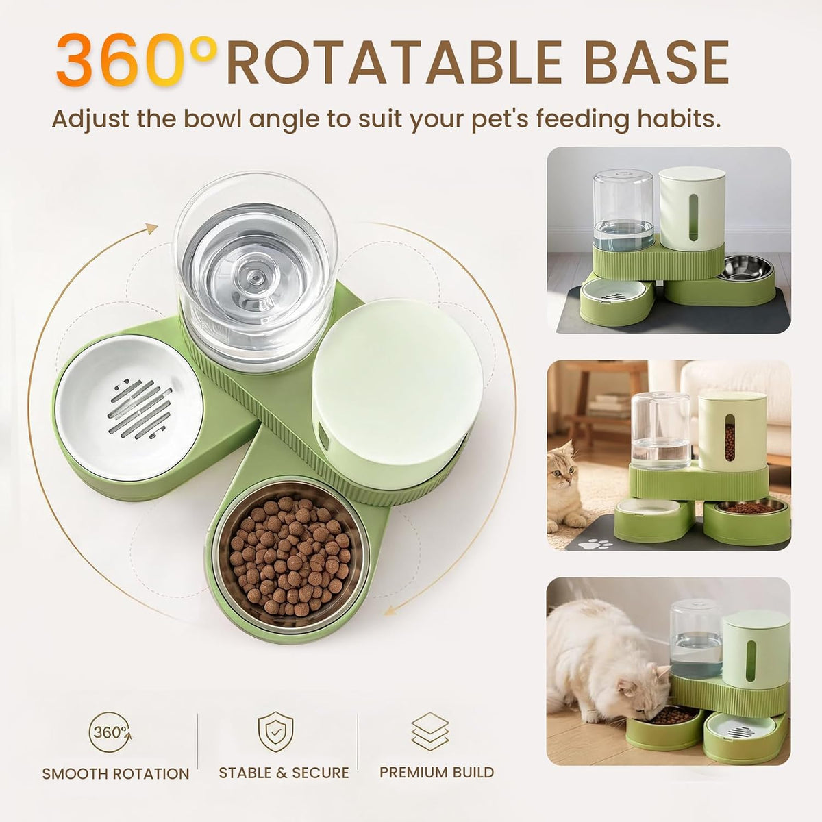 WyfKyd pet waterer replenishing fresh water using natural gravity system