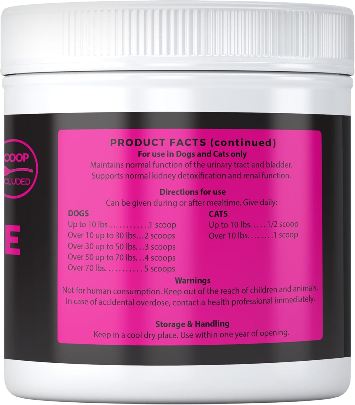 Premium pet urinary tract health supplement on white background