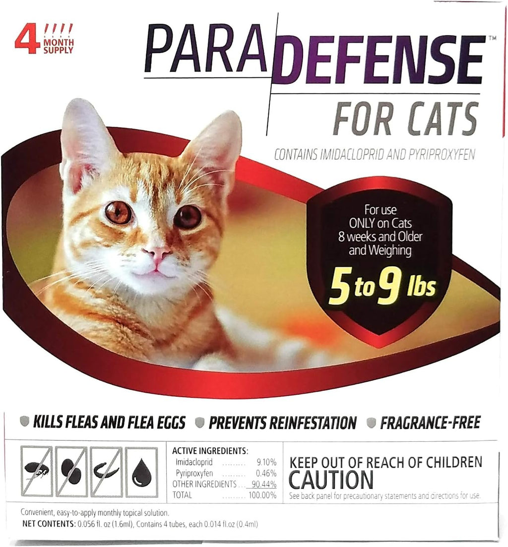 Para Defense four month supply topical flea control for cats over ten pounds