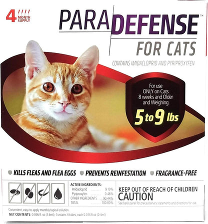 Para Defense four month supply topical flea control for cats over ten pounds