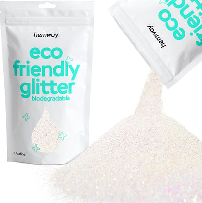 Hemway Biodegradable Glitter Mother of Pearl Iridescent pouch front view