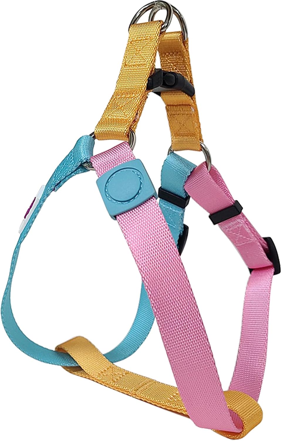 PawHuggies tri-color dog harness front view