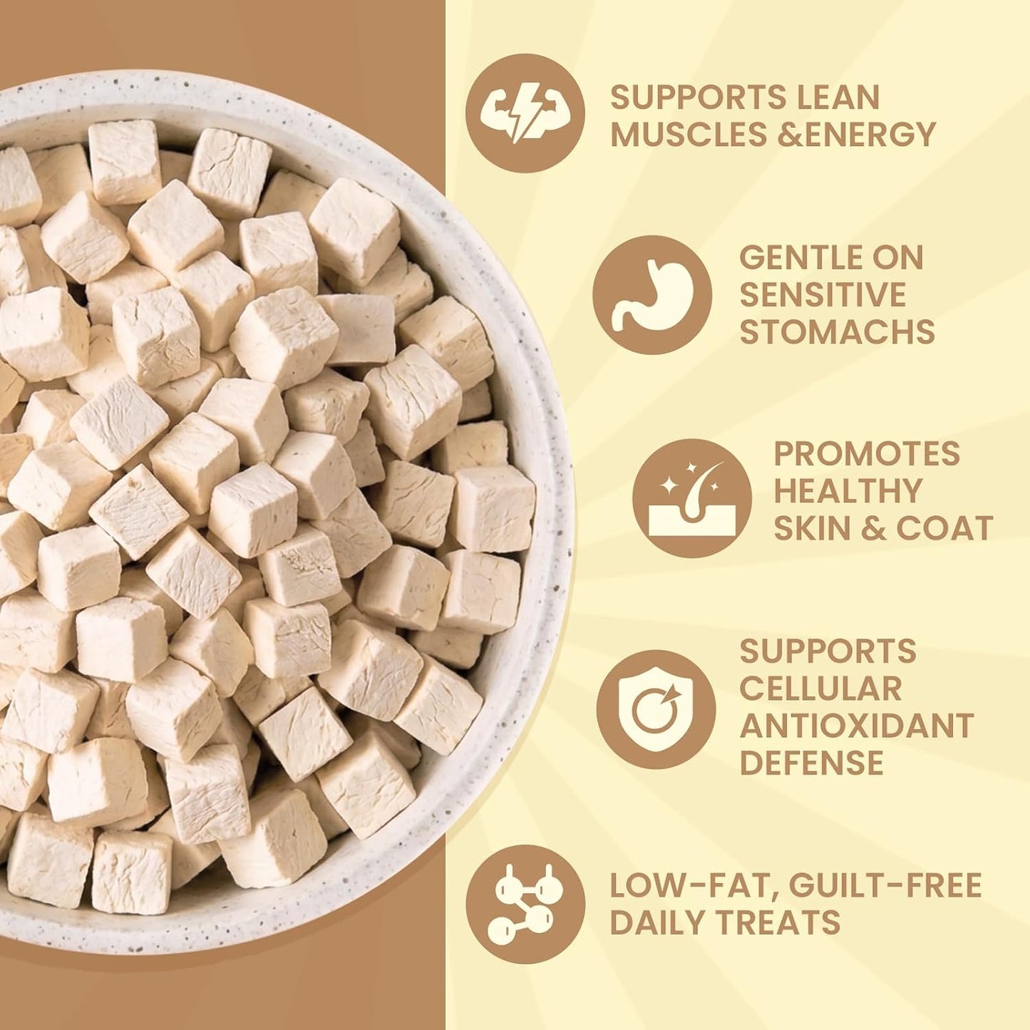 High protein freeze dried chicken pieces for pet training
