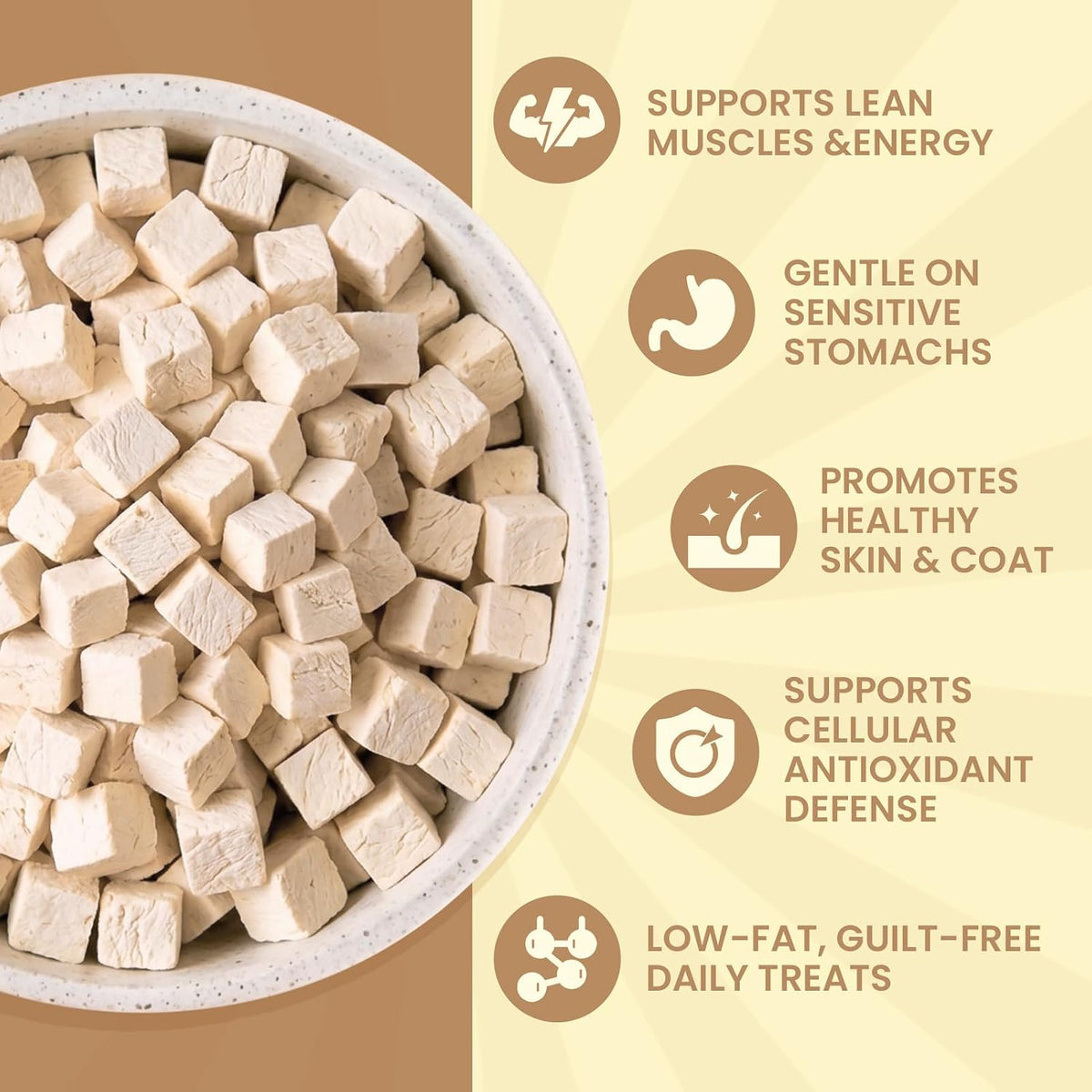 High protein freeze dried chicken pieces for pet training