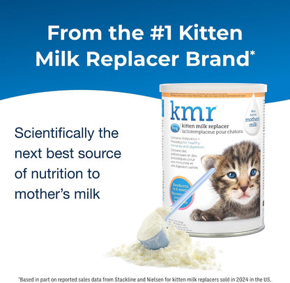 PetAg KMR powdered kitten formula back label displaying complete ingredients list and analysis