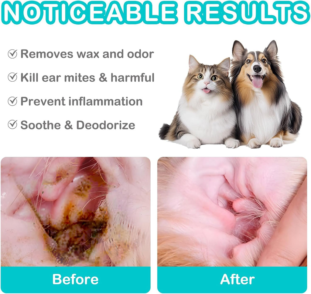 Side view of Kopmath pet ear drops showing 120 milliliter sizing