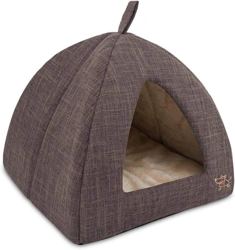 Best Pet Supplies Cat Bed for Indoor Cat, Domed Tent House with Removable Pillow, Covered Cat Cave for Small Dog, Puppies and All Breeds of Cats - Gray, 16 x 16 x H:16" - Image 14