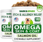 BARK&SPARK Omega 3 for Dogs and Cats-180 Fish Oil Treats for Dogs & Cats Shedding, Skin Allergy, Itch Relief, Hot Spots Treatment-Joint Health-Skin and Coat Supplement-EPA & DHA Fatty Acids-Salmon Oil - Image 13