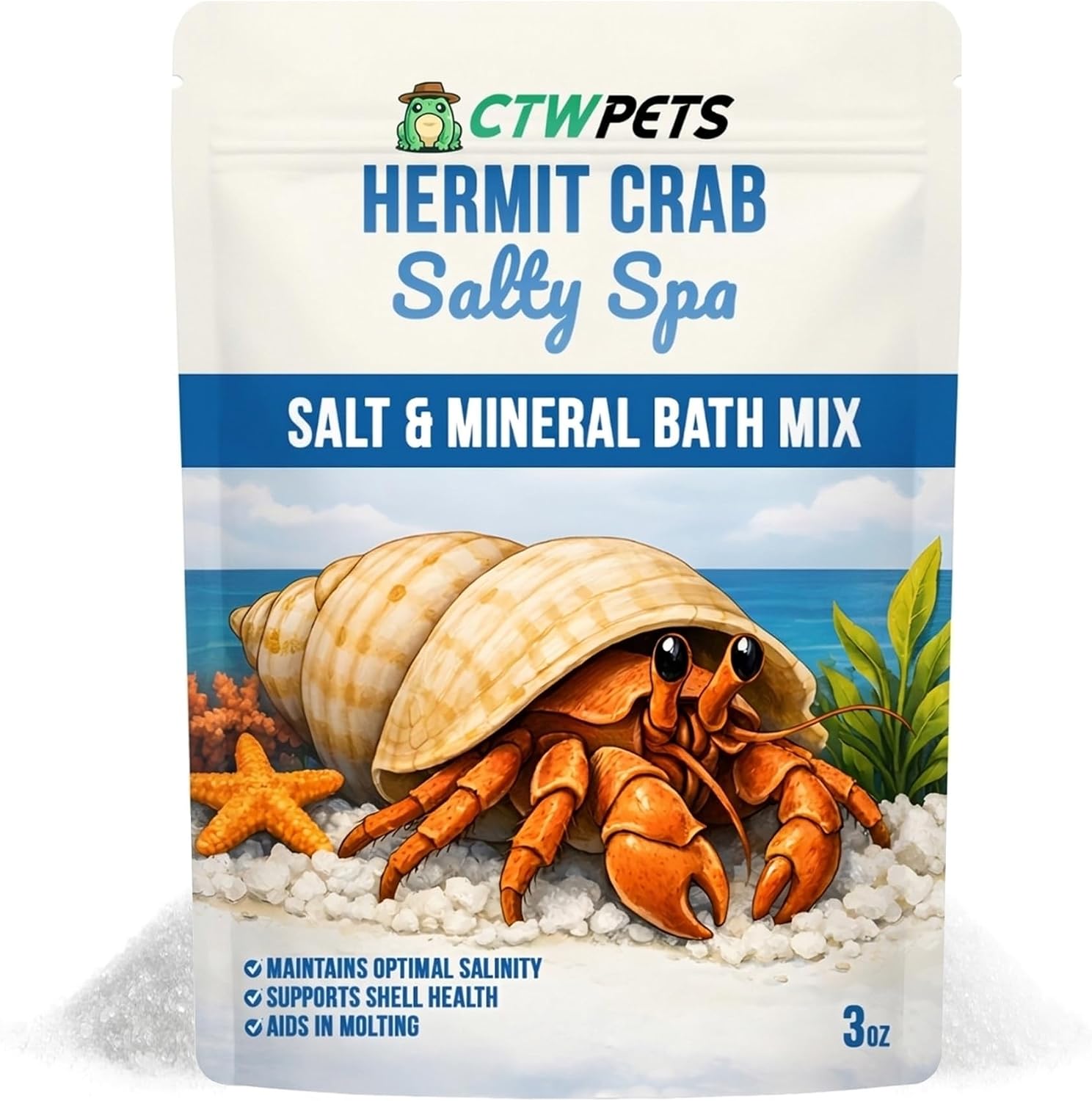 CTWPets Salty Spa Hermit Crab Salt Water Soaking Mix front view