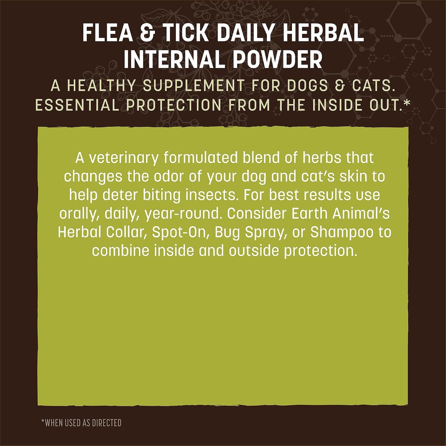 USA imported Earth Animal holistic veterinary formulated internal powder for pets