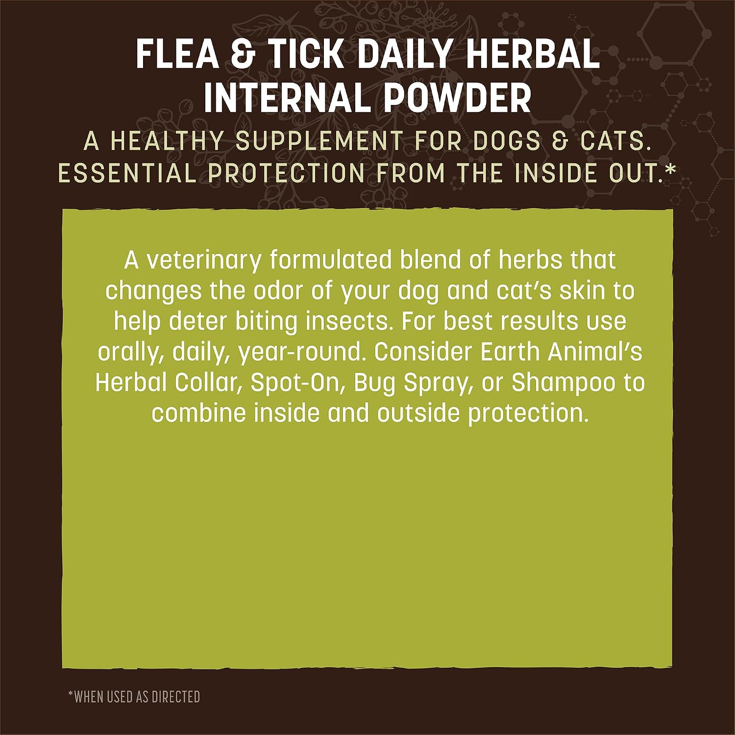 USA imported Earth Animal holistic veterinary formulated internal powder for pets