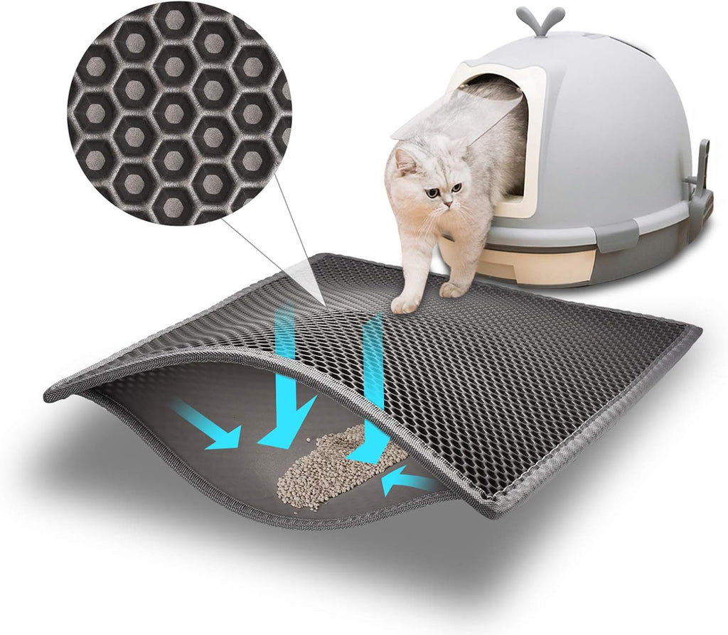 Pieviev Cat Litter Mat Double Layer Waterproof Urine Proof Trapping Mat 1 Pack (30''X24'', Brown) - Image 14