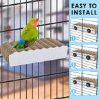 Cardboard bird platform perch mounted with wing nuts
