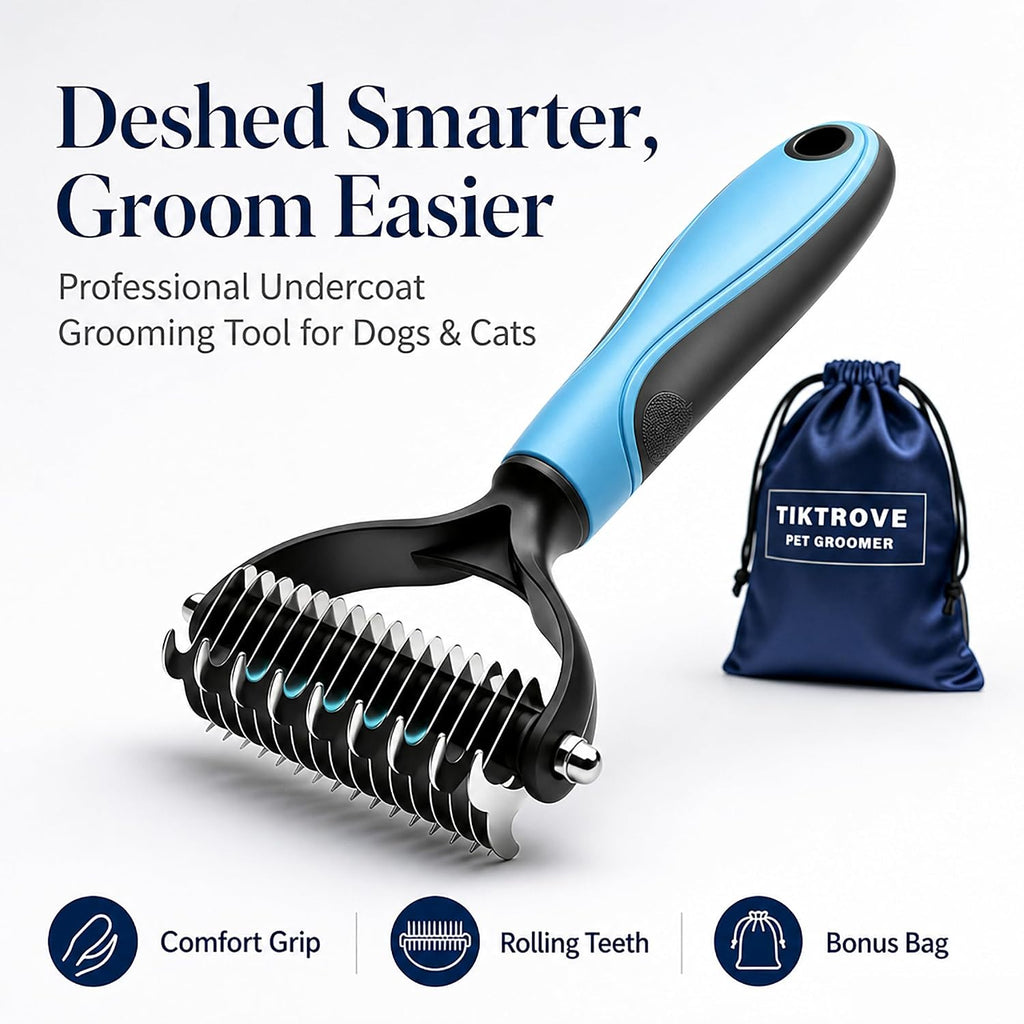 Sodknow Tiktrove double sided pet comb packaging contents for medium to large breeds.