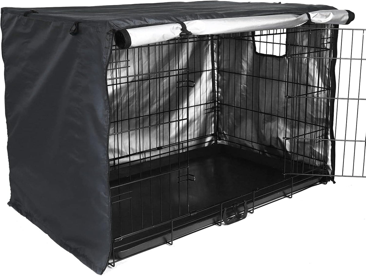 Medibot thirty six inch pet crate cover with breathable air vent window open