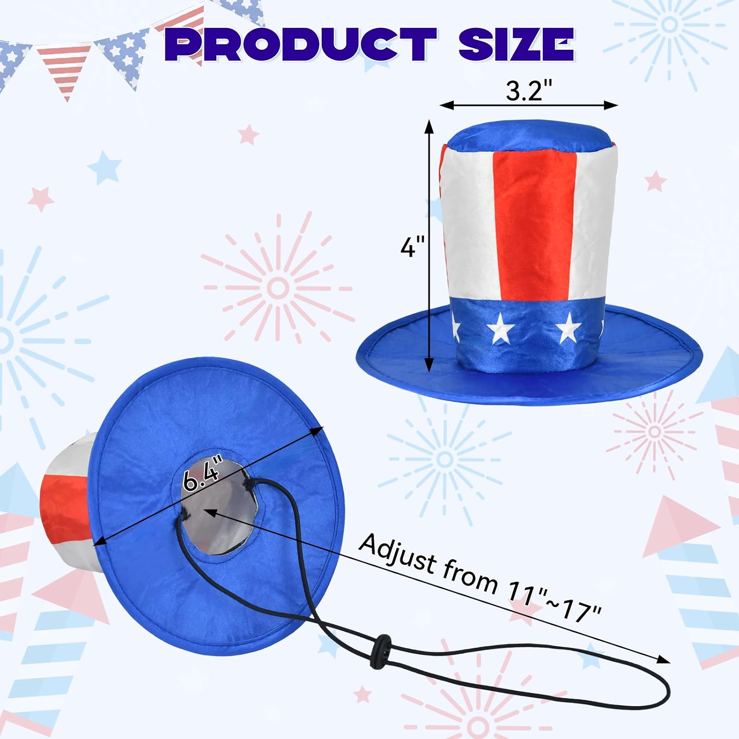 ShuRung Uncle Sam pet hat and flag themed tuxedo scarf layout.