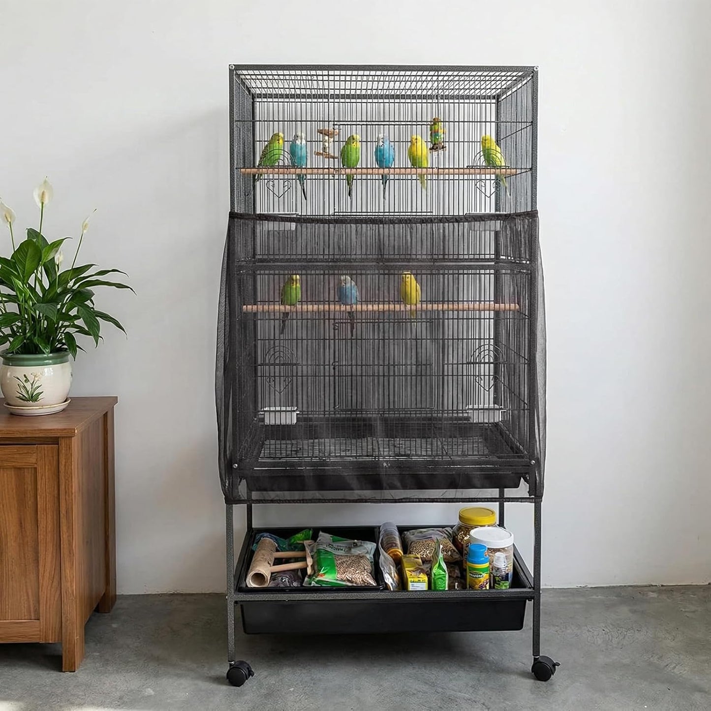 Falzqq breathable polyester mesh net cover showing clear airflow and visibility.