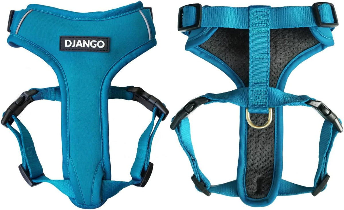 DJANGO Adventure Dog Harness - Stylish Medium Dog Harness for Outdoor Adventures and Everyday Wear - Dandelion Yellow Neoprene Adjustable Harness for Dogs with Reflective Piping and Solid Brass D-ring - Image 13