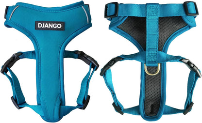 DJANGO Adventure Dog Harness - Stylish Medium Dog Harness for Outdoor Adventures and Everyday Wear - Dandelion Yellow Neoprene Adjustable Harness for Dogs with Reflective Piping and Solid Brass D-ring - Image 13
