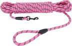 Hi Kiss Dog/Puppy Obedience Recall Training Agility Lead - 15ft 20ft 30ft 50ft 100ft Training Leash - Great for Play, Camping, or Backyard - Black 30ft - Image 12