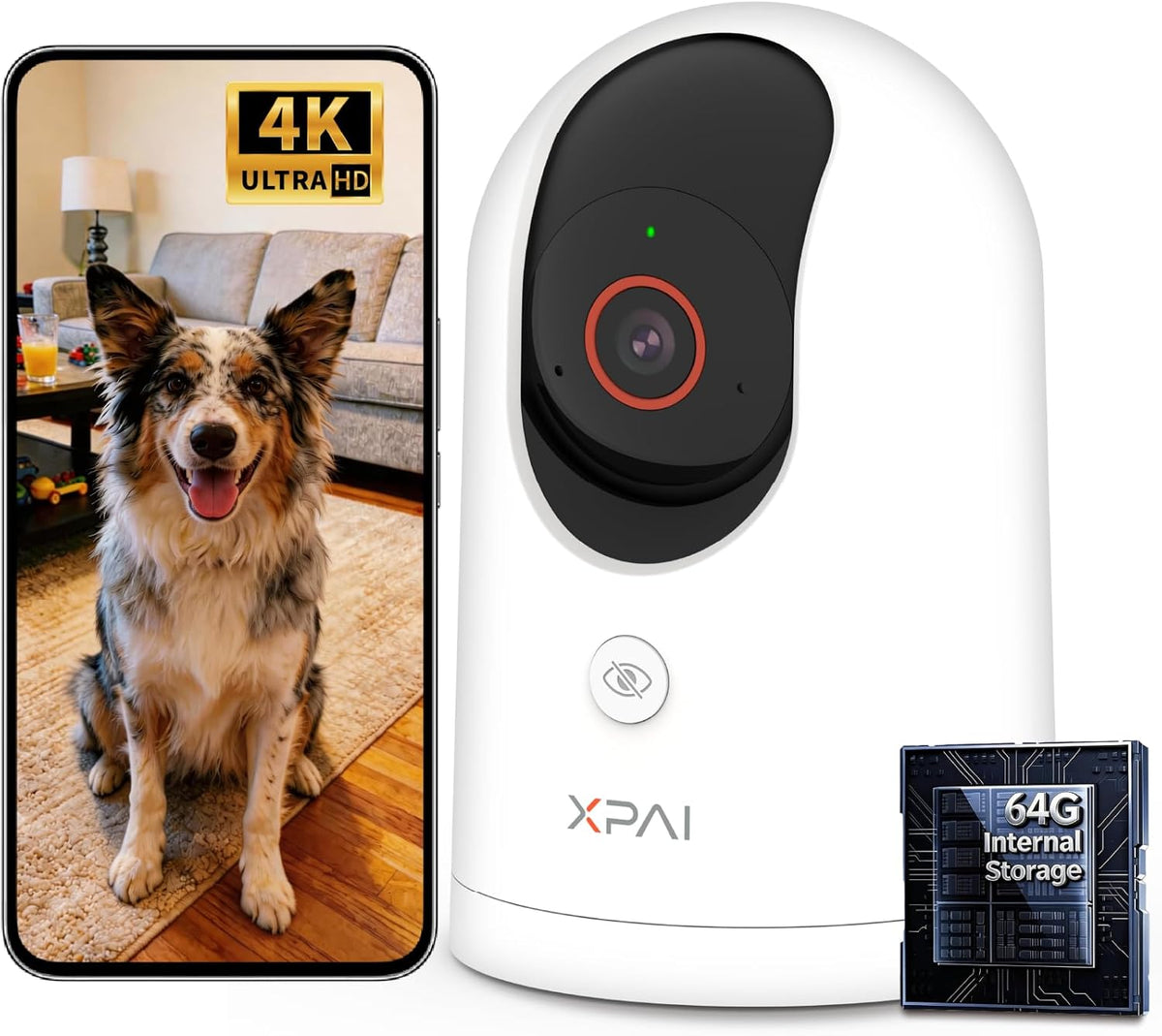 CP Plus 4K indoor security camera front view for home monitoring