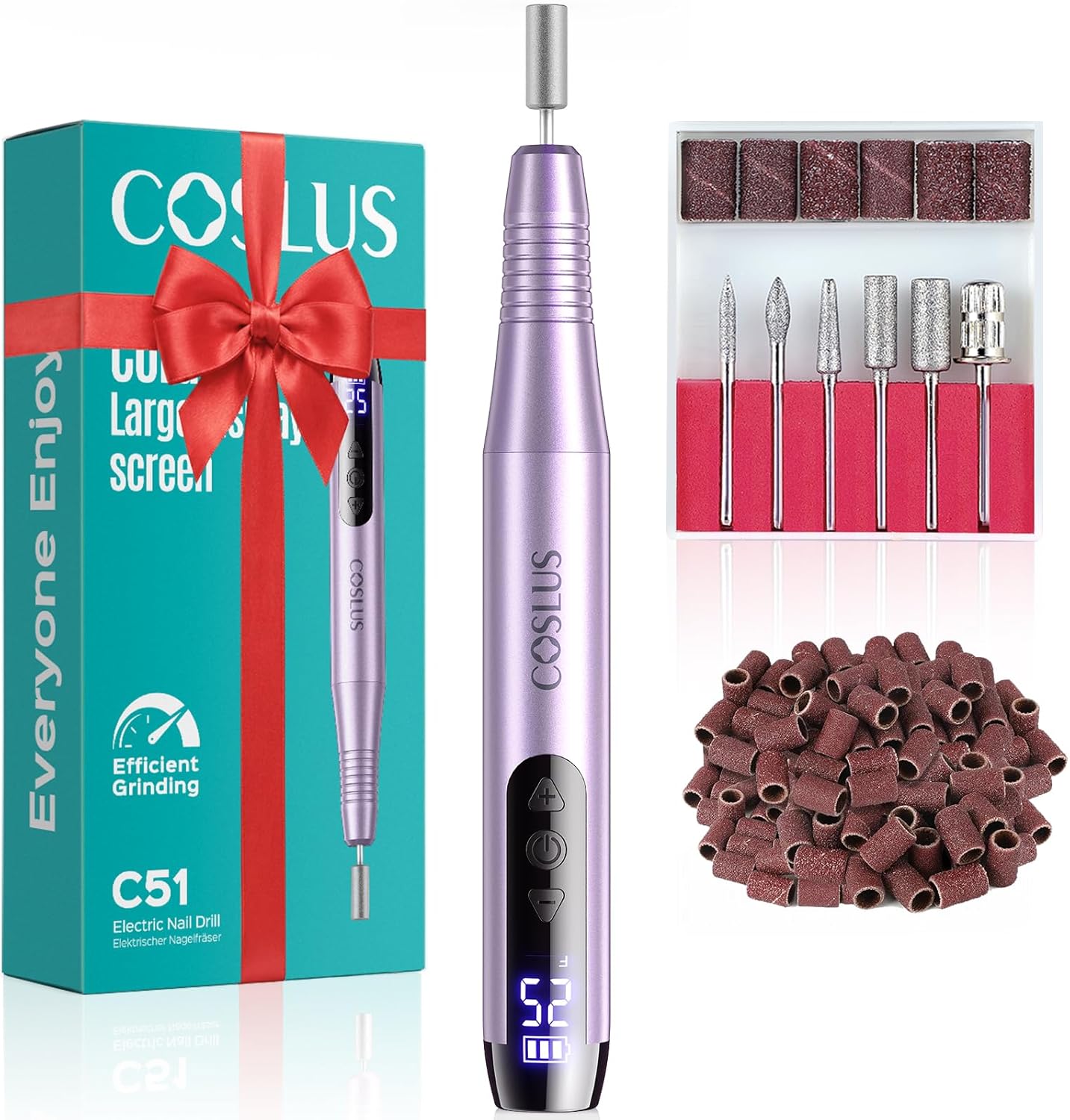 Coslus C51 Electric Cordless Nail Drill Purple front view