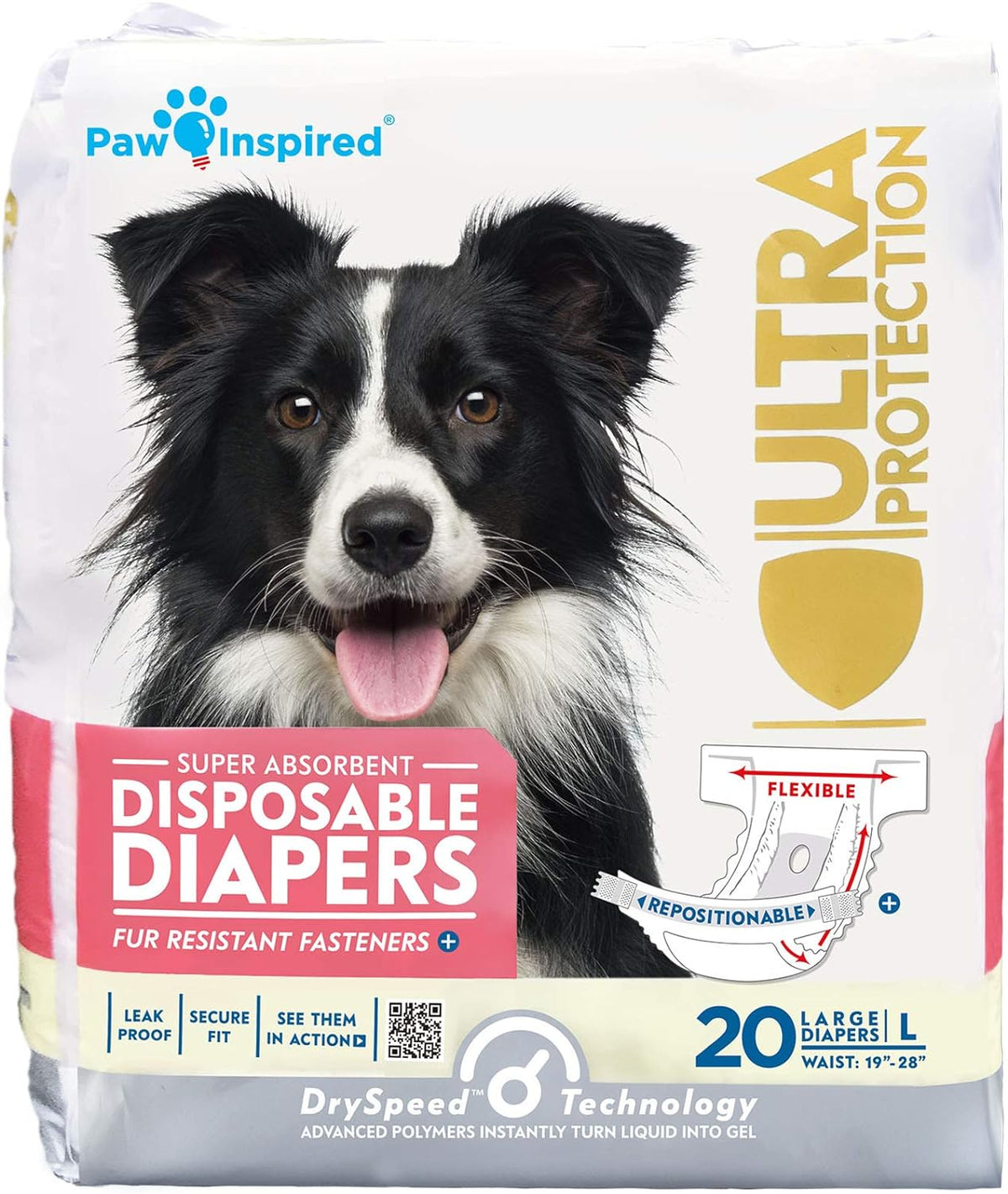 Small size female dog diaper with gathered leak proof edges